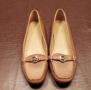Michael Kors Tan Leather Moccasins.